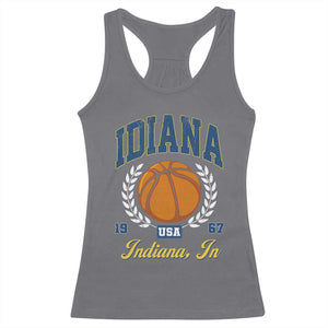 Vintage Indiana Basketball Graphic Racerback Tank Top Retro 1967 Sports Indianapolis IN Fan TS02 Charcoal Print Your Wear
