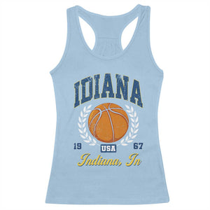 Vintage Indiana Basketball Graphic Racerback Tank Top Retro 1967 Sports Indianapolis IN Fan TS02 Light Blue Print Your Wear