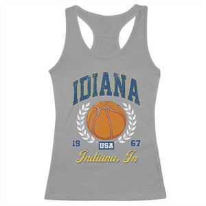Vintage Indiana Basketball Graphic Racerback Tank Top Retro 1967 Sports Indianapolis IN Fan TS02 Sport Gray Print Your Wear