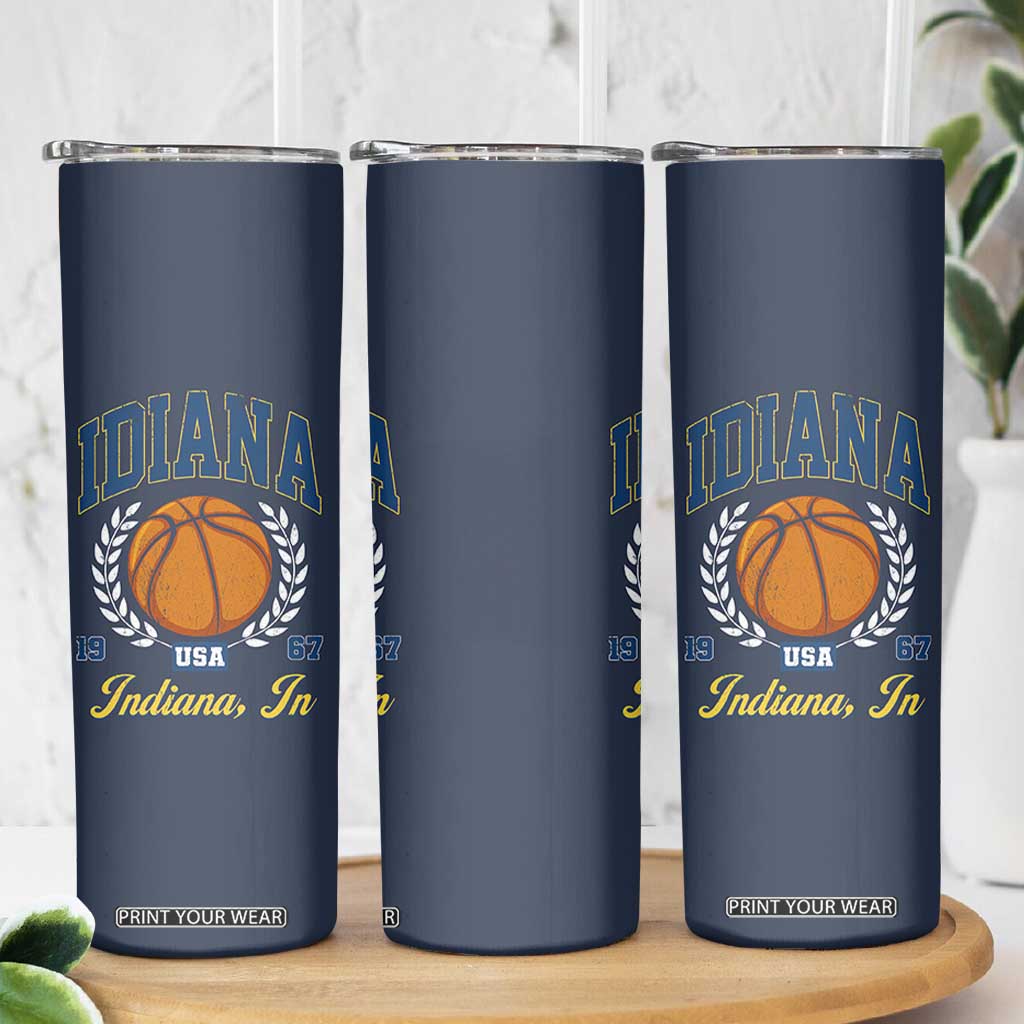 Vintage Indiana Basketball Graphic Skinny Tumbler Retro 1967 Sports Indianapolis IN Fan TS02 Print Your Wear