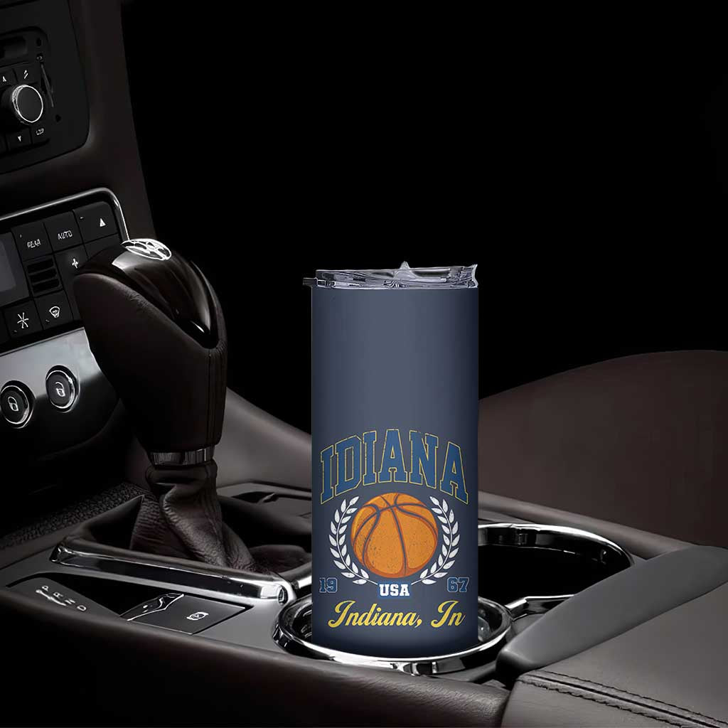Vintage Indiana Basketball Graphic Skinny Tumbler Retro 1967 Sports Indianapolis IN Fan TS02 Print Your Wear