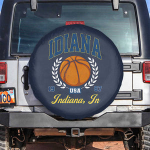 Vintage Indiana Basketball Graphic Spare Tire Cover Retro 1967 Sports Indianapolis IN Fan TS02 No hole Navy Print Your Wear