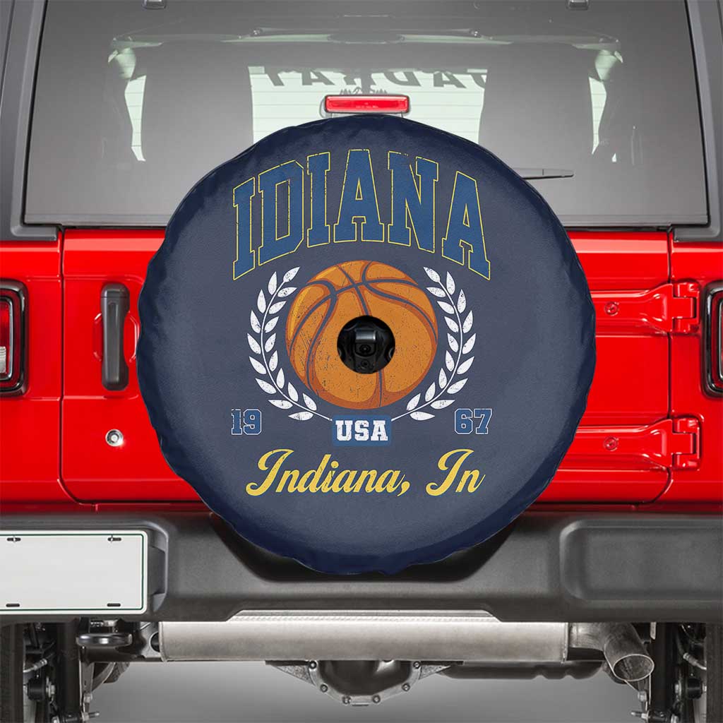 Vintage Indiana Basketball Graphic Spare Tire Cover Retro 1967 Sports Indianapolis IN Fan TS02 Navy Print Your Wear