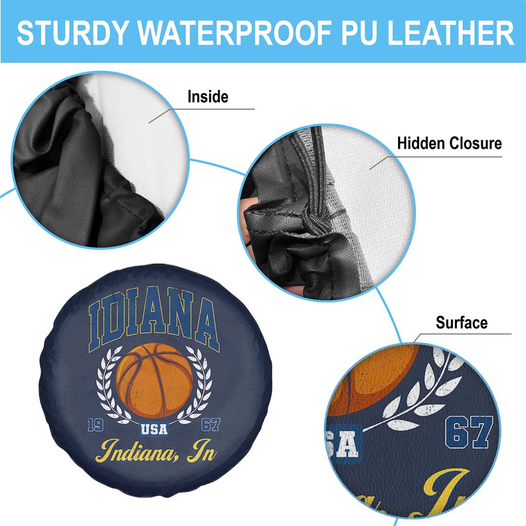 Vintage Indiana Basketball Graphic Spare Tire Cover Retro 1967 Sports Indianapolis IN Fan TS02 Print Your Wear