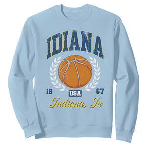 Vintage Indiana Basketball Graphic Sweatshirt Retro 1967 Sports Indianapolis IN Fan TS02 Light Blue Print Your Wear
