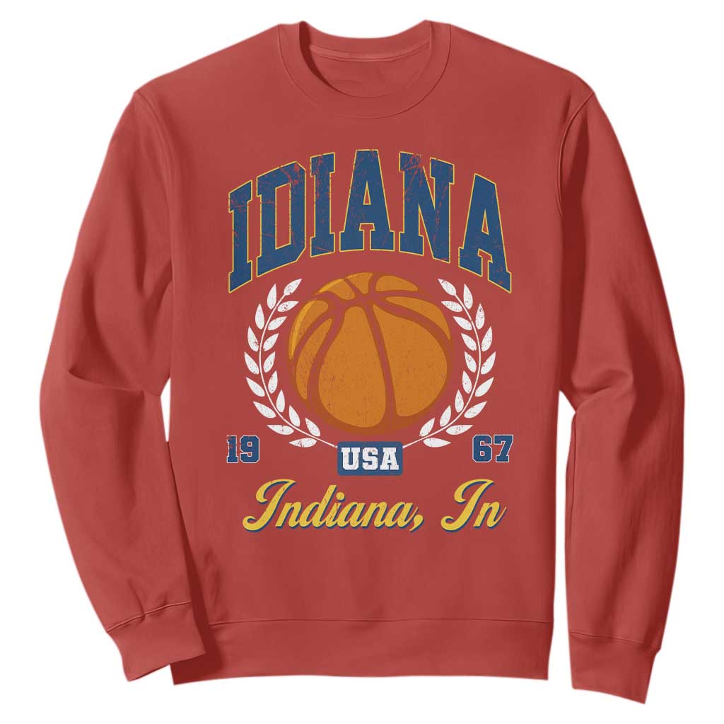 Vintage Indiana Basketball Graphic Sweatshirt Retro 1967 Sports Indianapolis IN Fan TS02 Red Print Your Wear