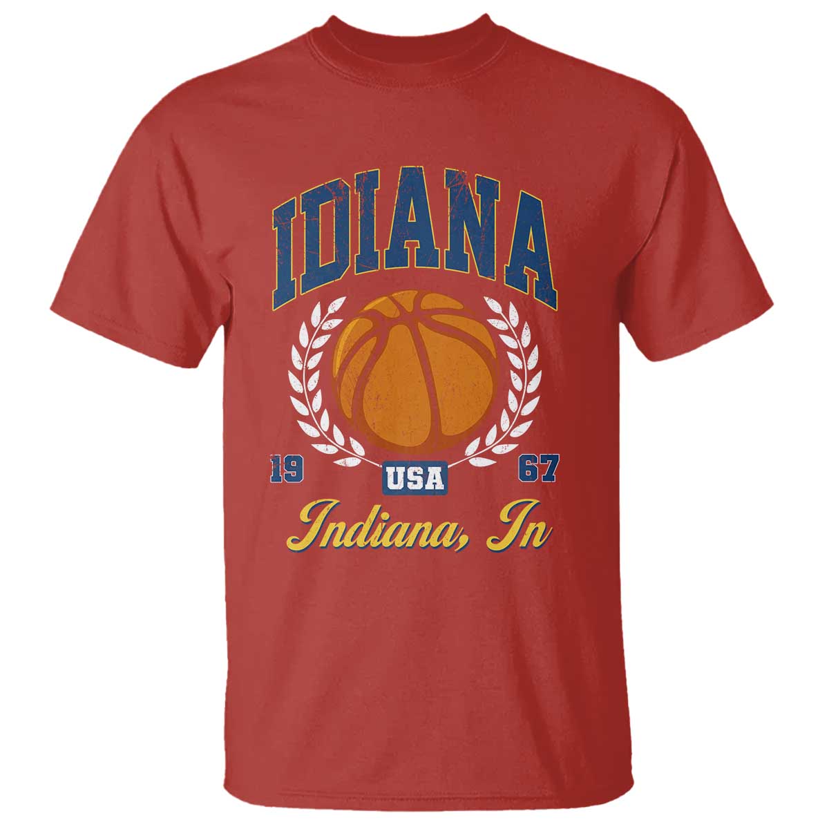 Vintage Indiana Basketball Graphic T Shirt Retro 1967 Sports Indianapolis IN Fan TS02 Red Print Your Wear