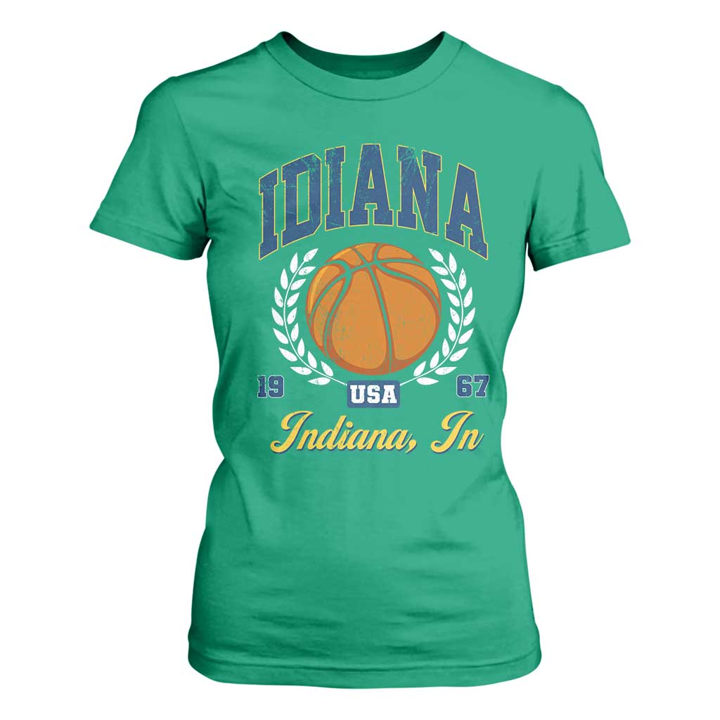 Vintage Indiana Basketball Graphic T Shirt For Women Retro 1967 Sports Indianapolis IN Fan TS02 Irish Green Print Your Wear
