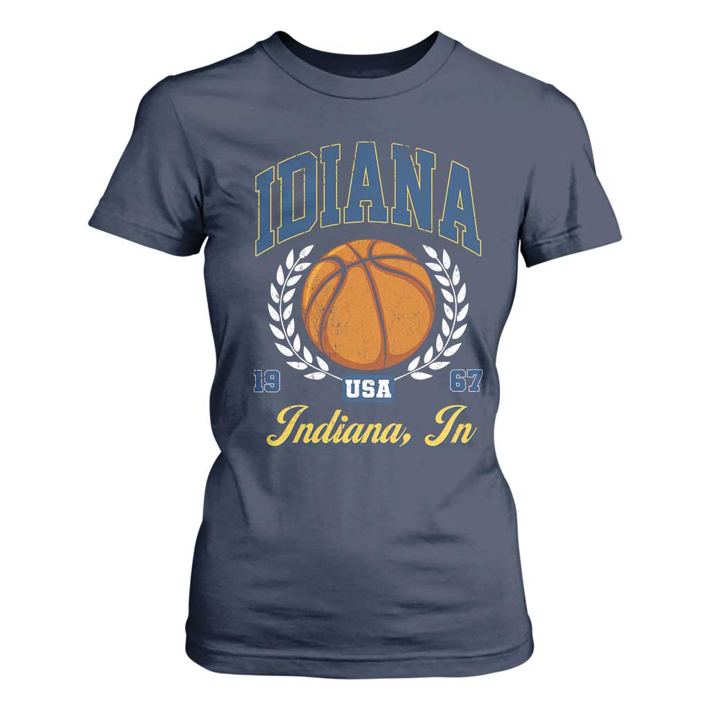 Vintage Indiana Basketball Graphic T Shirt For Women Retro 1967 Sports Indianapolis IN Fan TS02 Navy Print Your Wear
