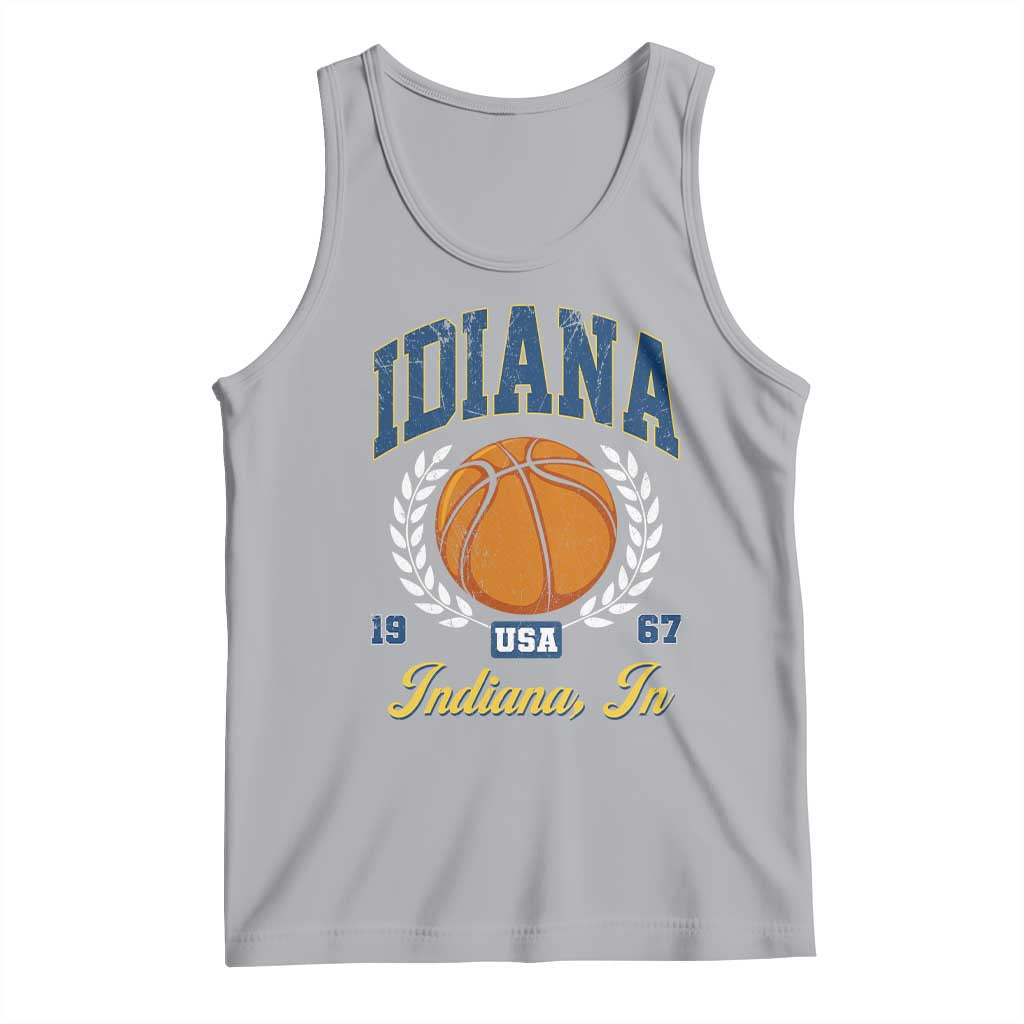 Vintage Indiana Basketball Graphic Tank Top Retro 1967 Sports Indianapolis IN Fan TS02 Athletic Heather Print Your Wear