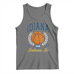 Vintage Indiana Basketball Graphic Tank Top Retro 1967 Sports Indianapolis IN Fan TS02 Black Heather Print Your Wear