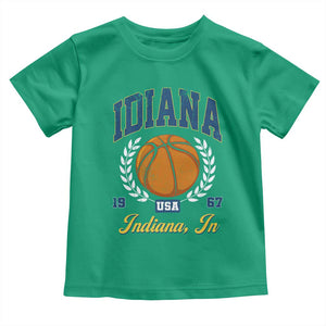 Vintage Indiana Basketball Graphic Toddler T Shirt Retro 1967 Sports Indianapolis IN Fan TS02 Irish Green Print Your Wear