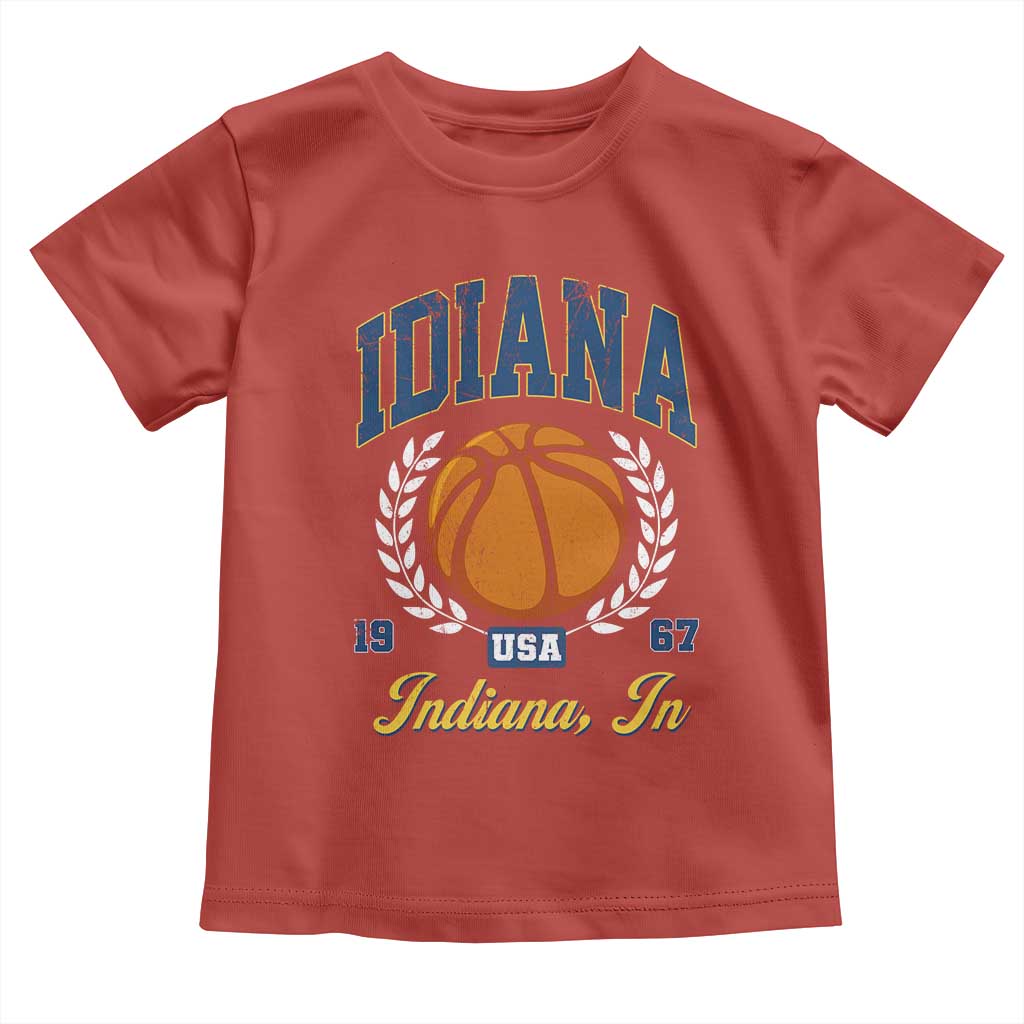 Vintage Indiana Basketball Graphic Toddler T Shirt Retro 1967 Sports Indianapolis IN Fan TS02 Red Print Your Wear