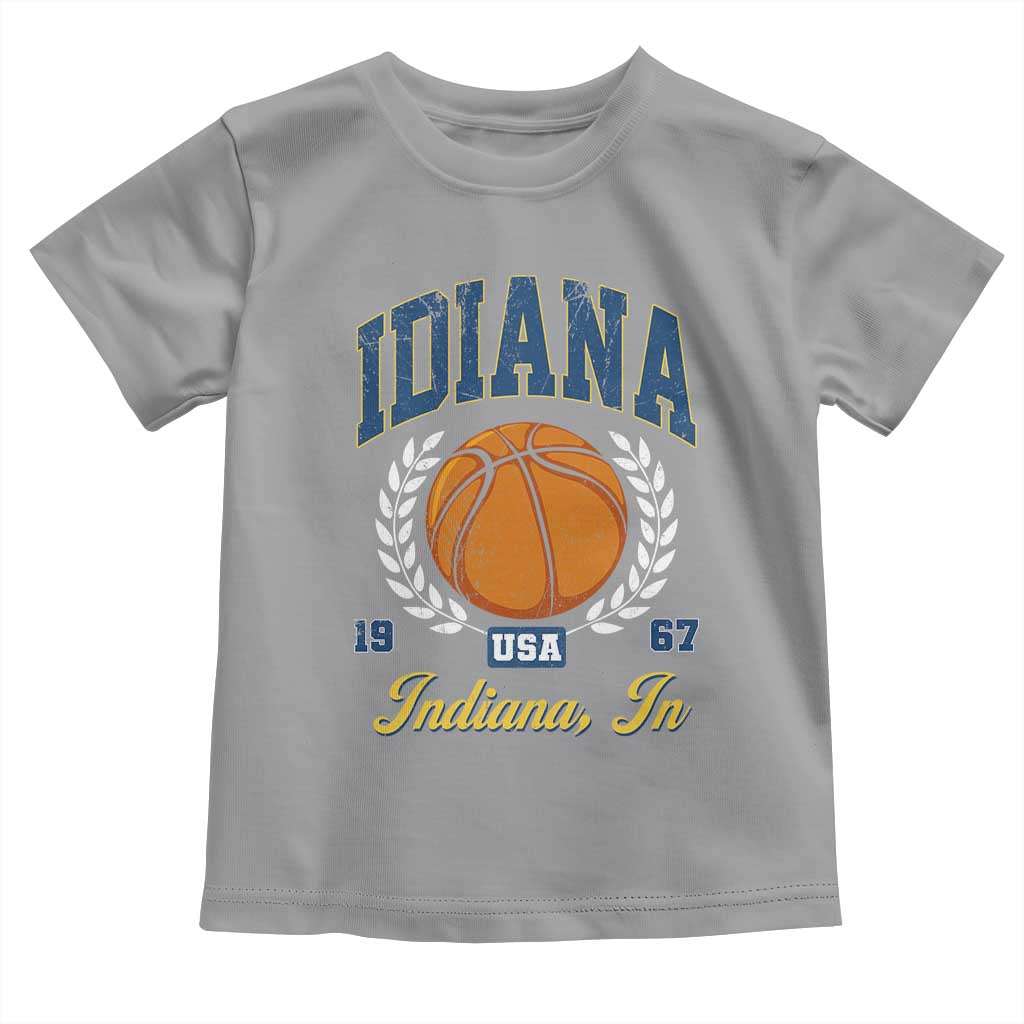 Vintage Indiana Basketball Graphic Toddler T Shirt Retro 1967 Sports Indianapolis IN Fan TS02 Sport Gray Print Your Wear