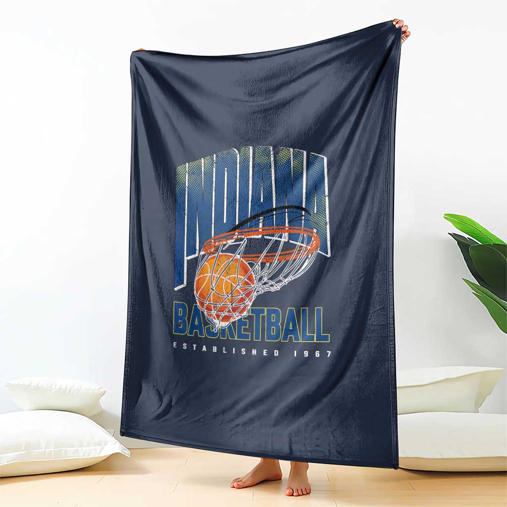 Indiana Basketball Throwback Throw Blanket Retro Hoop Graphic for IN Fans Since 1967 TS02 Print Your Wear