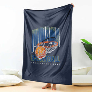Indiana Basketball Throwback Throw Blanket Retro Hoop Graphic for IN Fans Since 1967 TS02 Print Your Wear