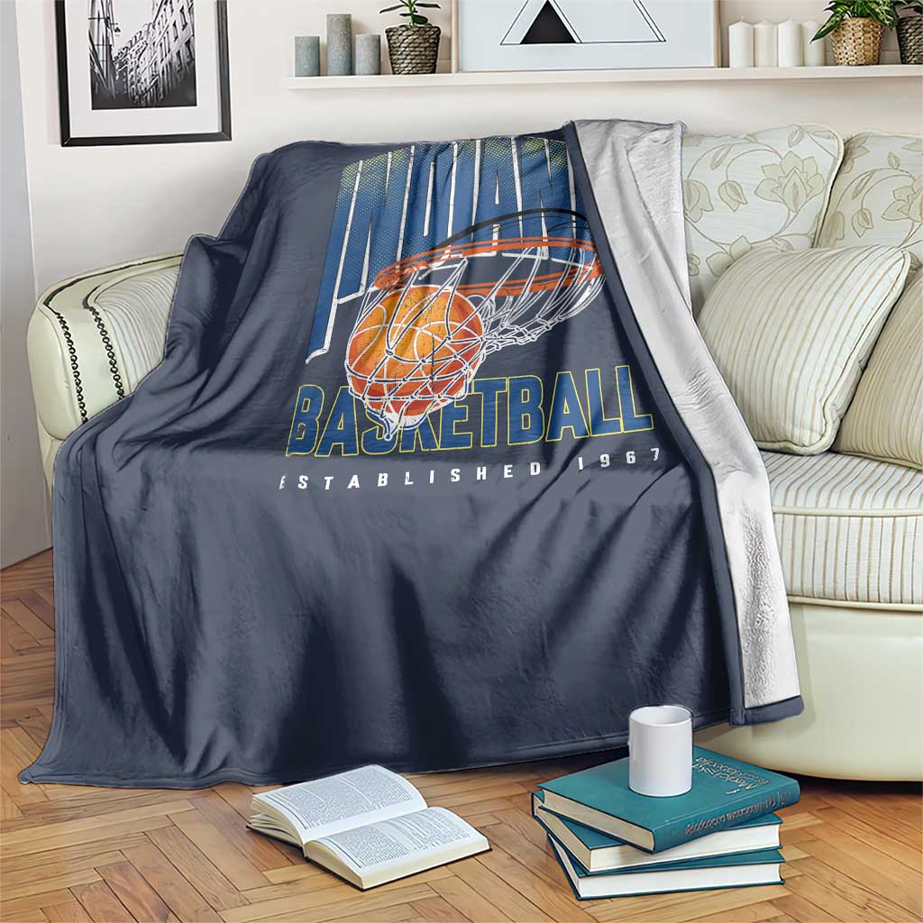 Indiana Basketball Throwback Throw Blanket Retro Hoop Graphic for IN Fans Since 1967 TS02 Print Your Wear