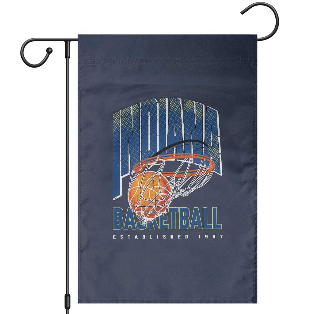 Indiana Basketball Throwback Garden Flag Retro Hoop Graphic for IN Fans Since 1967 TS02 Navy Print Your Wear