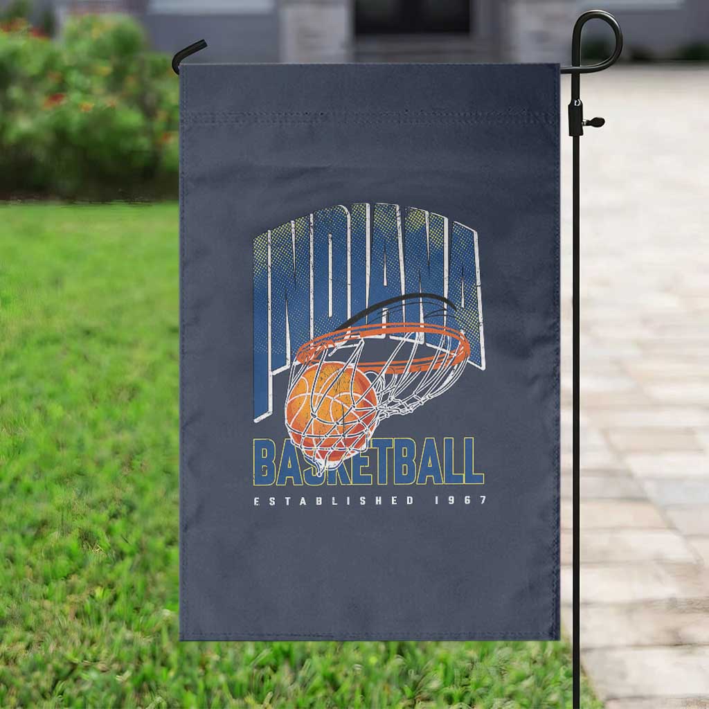 Indiana Basketball Throwback Garden Flag Retro Hoop Graphic for IN Fans Since 1967 TS02 Print Your Wear
