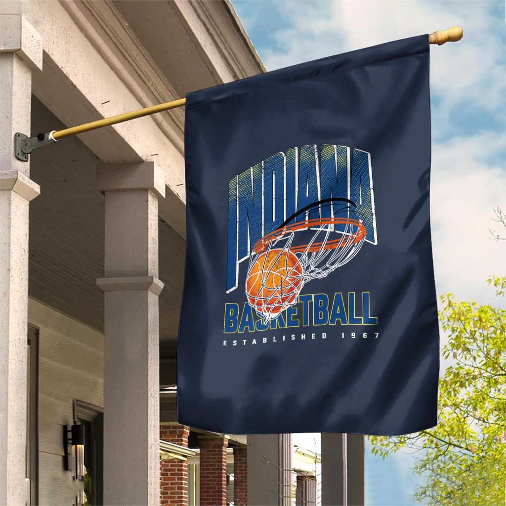 Indiana Basketball Throwback Garden Flag Retro Hoop Graphic for IN Fans Since 1967 TS02 Print Your Wear