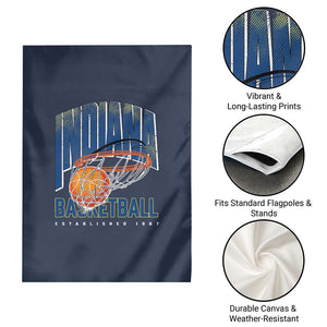 Indiana Basketball Throwback Garden Flag Retro Hoop Graphic for IN Fans Since 1967 TS02 Print Your Wear