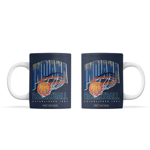 Indiana Basketball Throwback Coffee Mug Retro Hoop Graphic for IN Fans Since 1967 TS02 Navy Print Your Wear