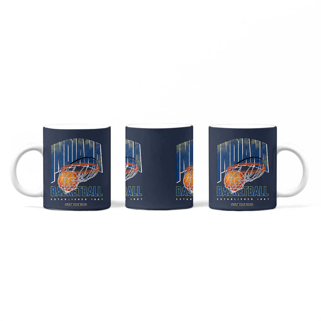 Indiana Basketball Throwback Coffee Mug Retro Hoop Graphic for IN Fans Since 1967 TS02 Print Your Wear