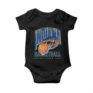 Indiana Basketball Throwback Baby Onesie Retro Hoop Graphic for IN Fans Since 1967 TS02 Black Print Your Wear