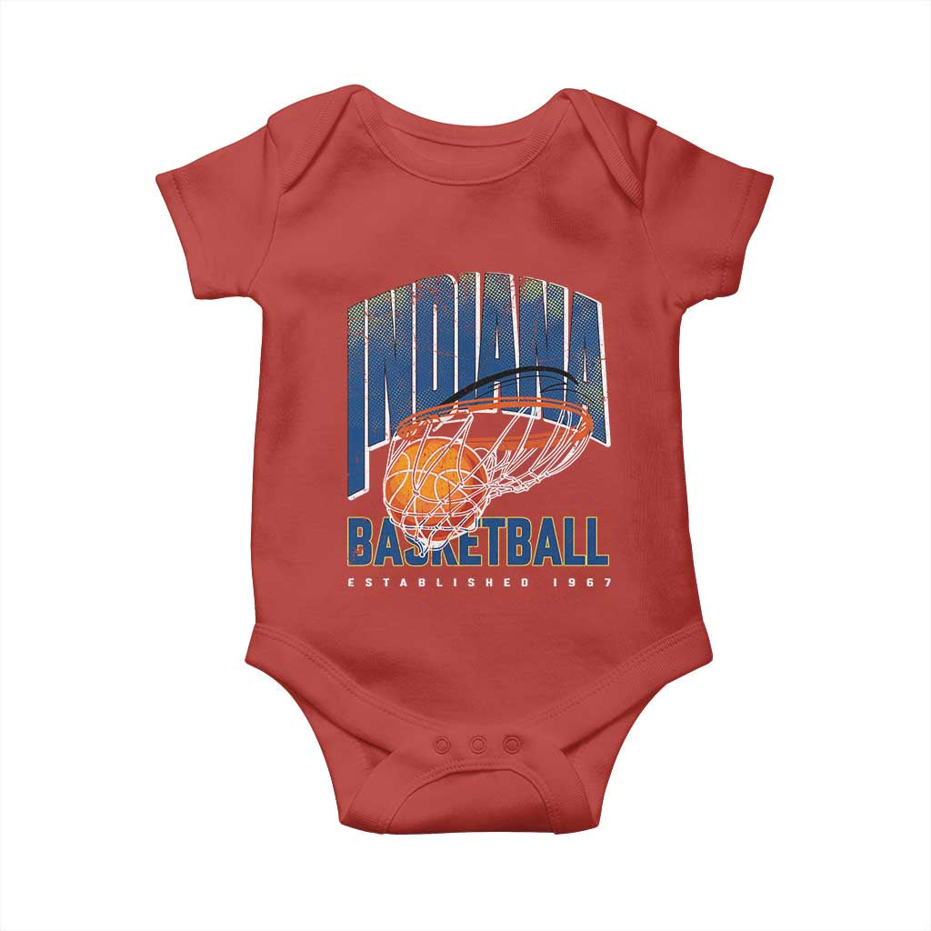 Indiana Basketball Throwback Baby Onesie Retro Hoop Graphic for IN Fans Since 1967 TS02 Red Print Your Wear