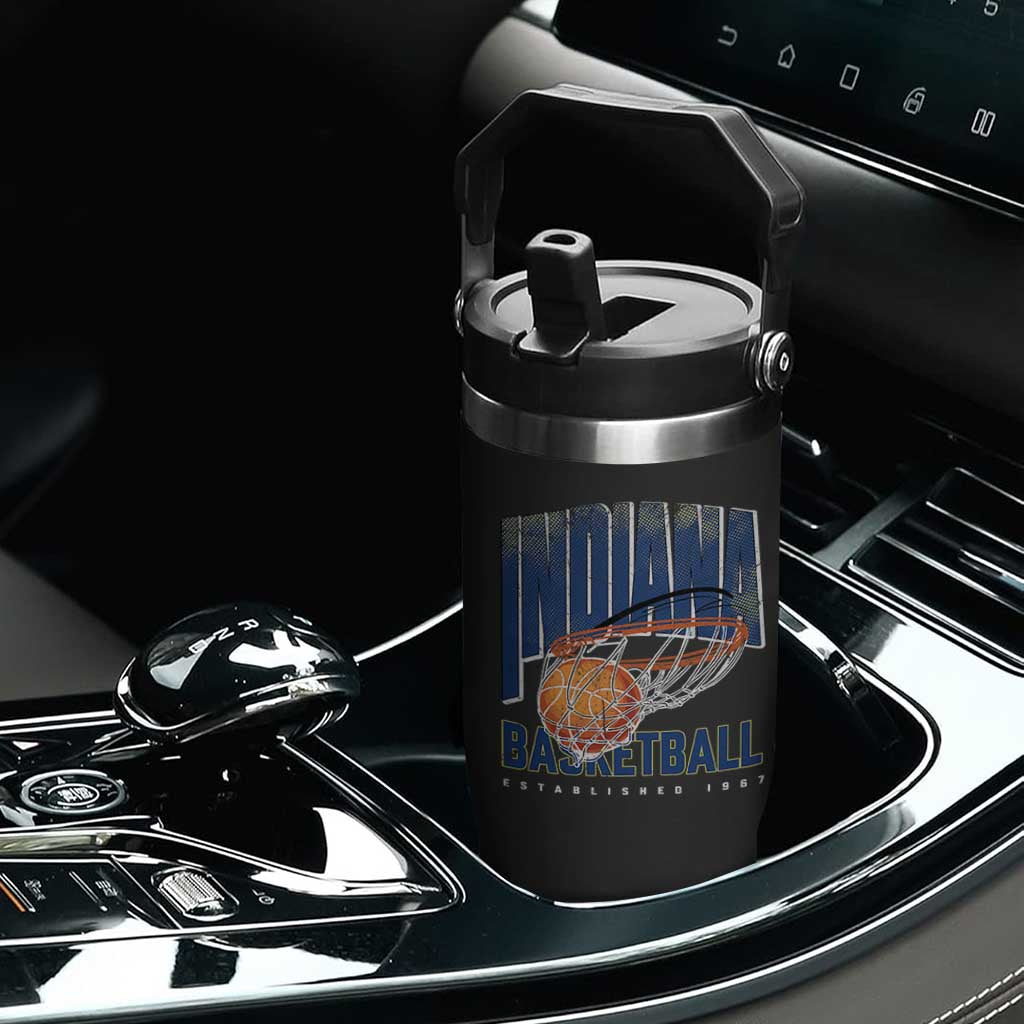 Indiana Basketball Throwback Flip Straw Tumbler Retro Hoop Graphic for IN Fans Since 1967 TS02 Print Your Wear