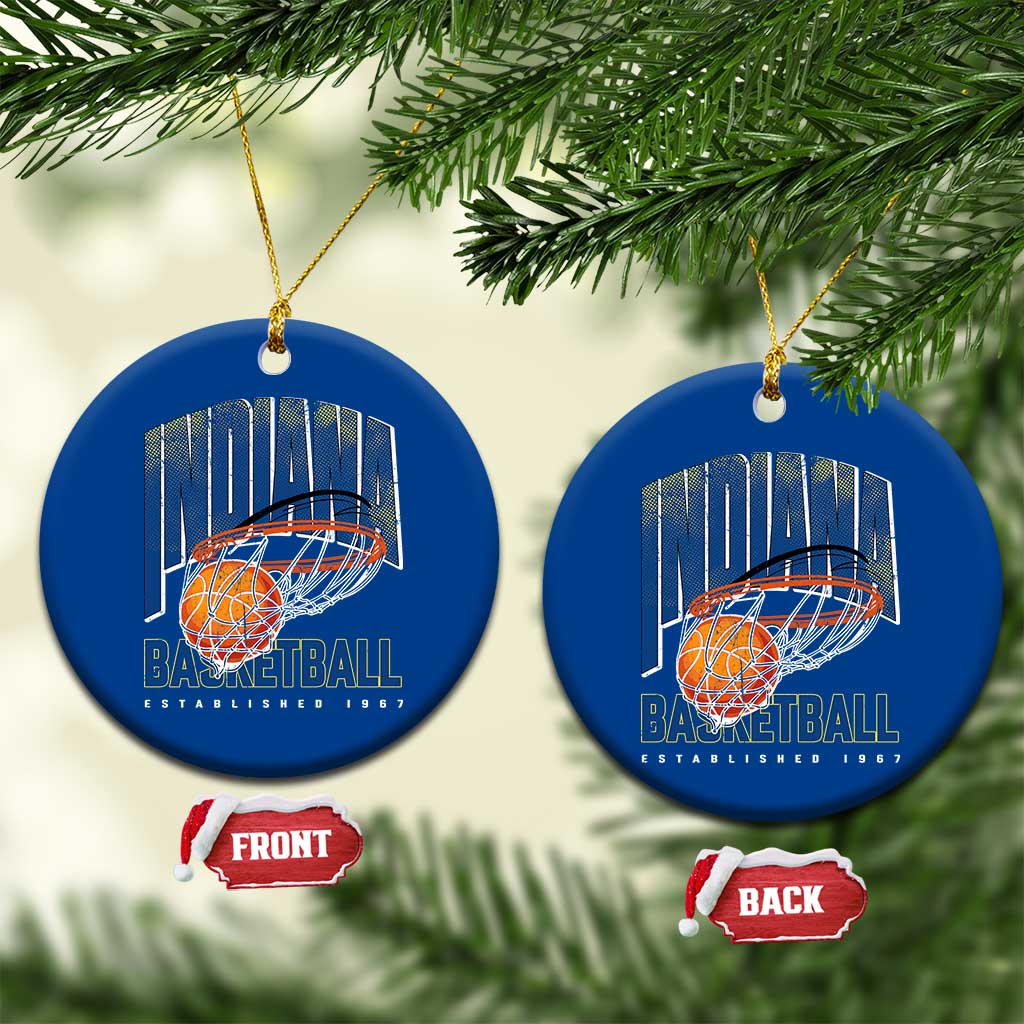 Indiana Basketball Throwback Ceramic Ornament Retro Hoop Graphic for IN Fans Since 1967 TS02 1pc Blue Print Your Wear