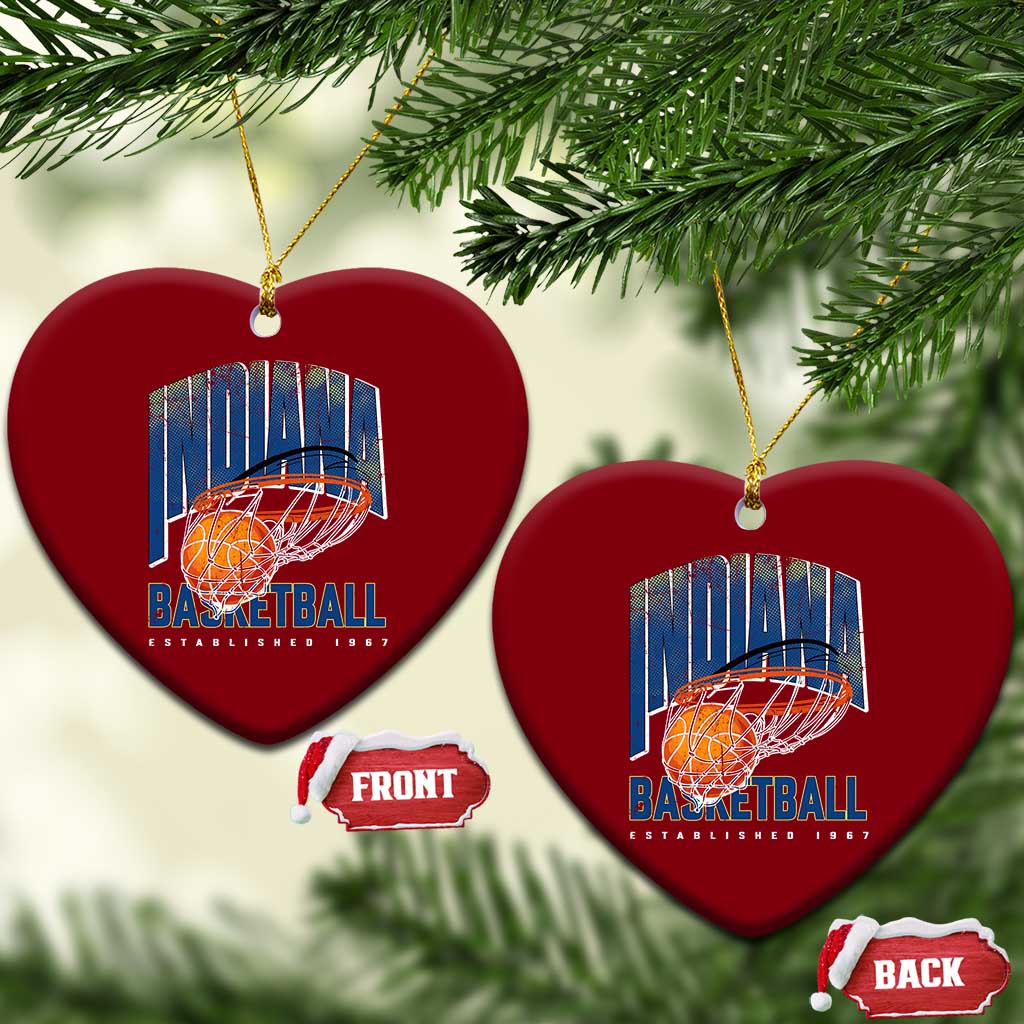 Indiana Basketball Throwback Ceramic Ornament Retro Hoop Graphic for IN Fans Since 1967 TS02 Print Your Wear