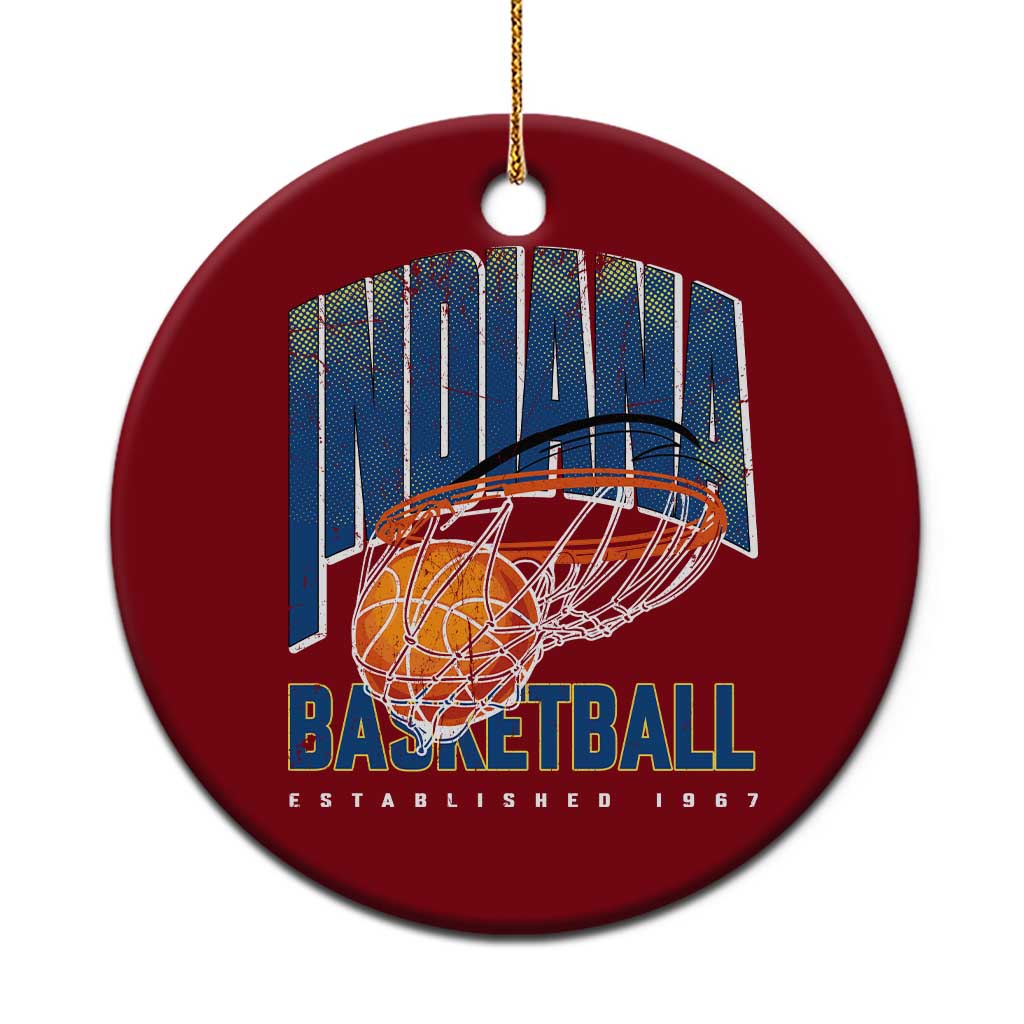 Indiana Basketball Throwback Ceramic Ornament Retro Hoop Graphic for IN Fans Since 1967 TS02 1pc Red Print Your Wear