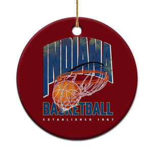 Indiana Basketball Throwback Ceramic Ornament Retro Hoop Graphic for IN Fans Since 1967 TS02 1pc Red Print Your Wear