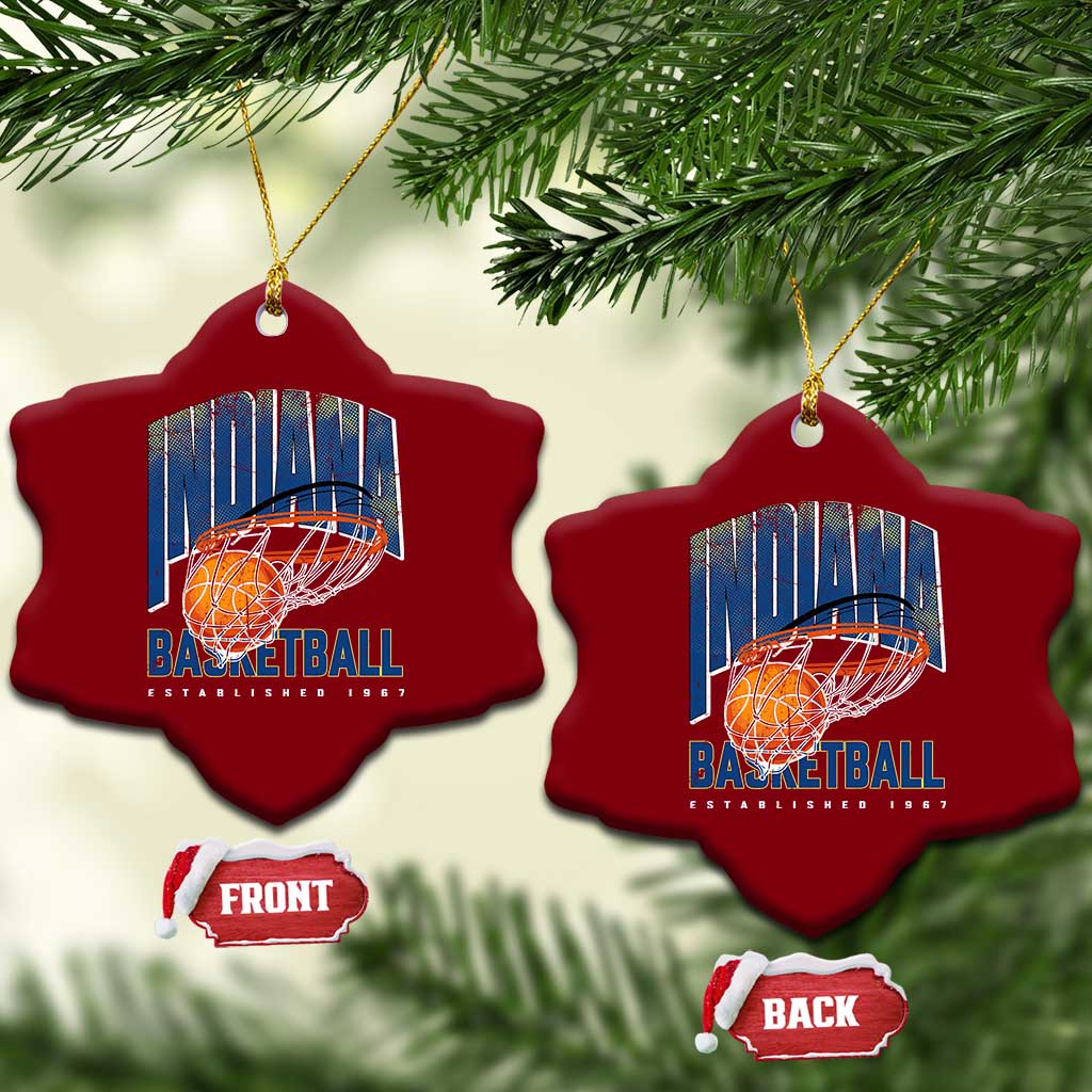 Indiana Basketball Throwback Ceramic Ornament Retro Hoop Graphic for IN Fans Since 1967 TS02 Print Your Wear
