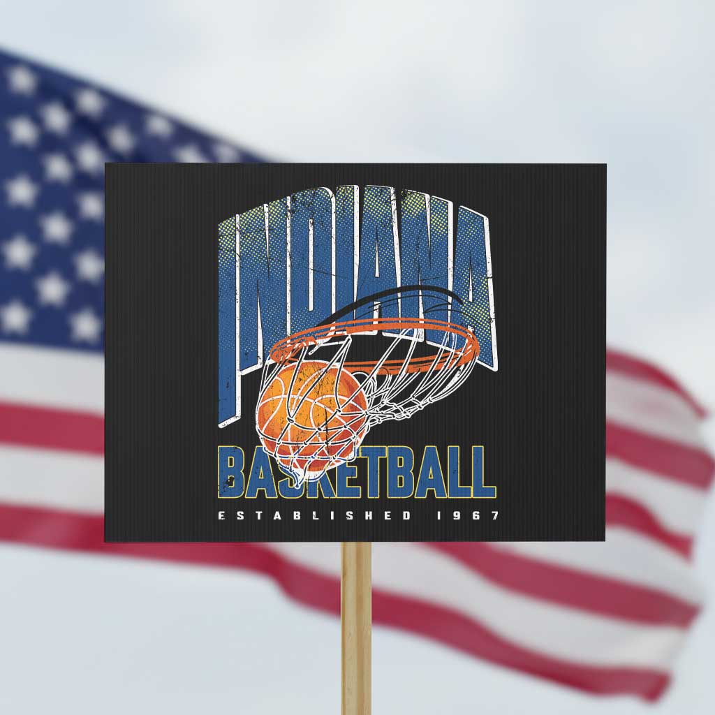 Indiana Basketball Throwback Protest Sign Retro Hoop Graphic for IN Fans Since 1967 TS02 Horizontal 18