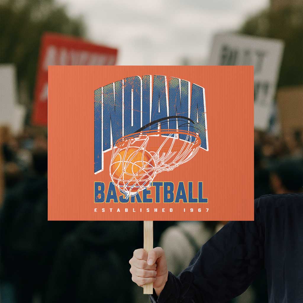 Indiana Basketball Throwback Protest Sign Retro Hoop Graphic for IN Fans Since 1967 TS02 Horizontal 18