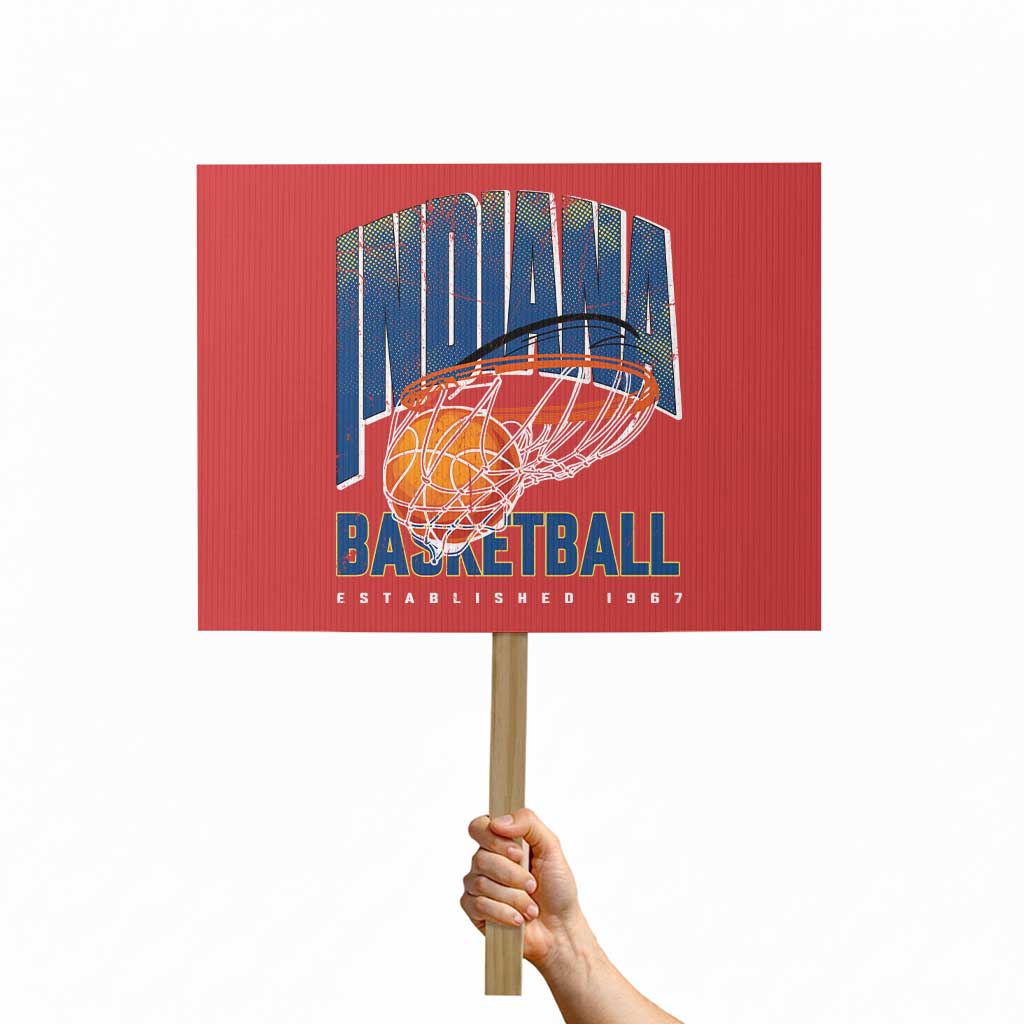 Indiana Basketball Throwback Protest Sign Retro Hoop Graphic for IN Fans Since 1967 TS02 Horizontal 18