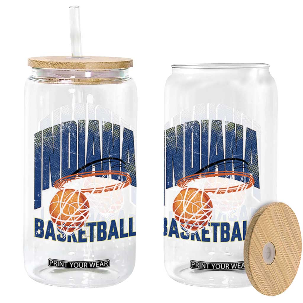 Indiana Basketball Throwback Glass Can Retro Hoop Graphic for IN Fans Since 1967 TS02 Print Your Wear