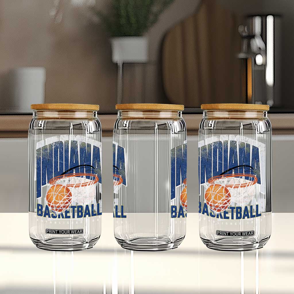 Indiana Basketball Throwback Glass Can Retro Hoop Graphic for IN Fans Since 1967 TS02 Print Your Wear