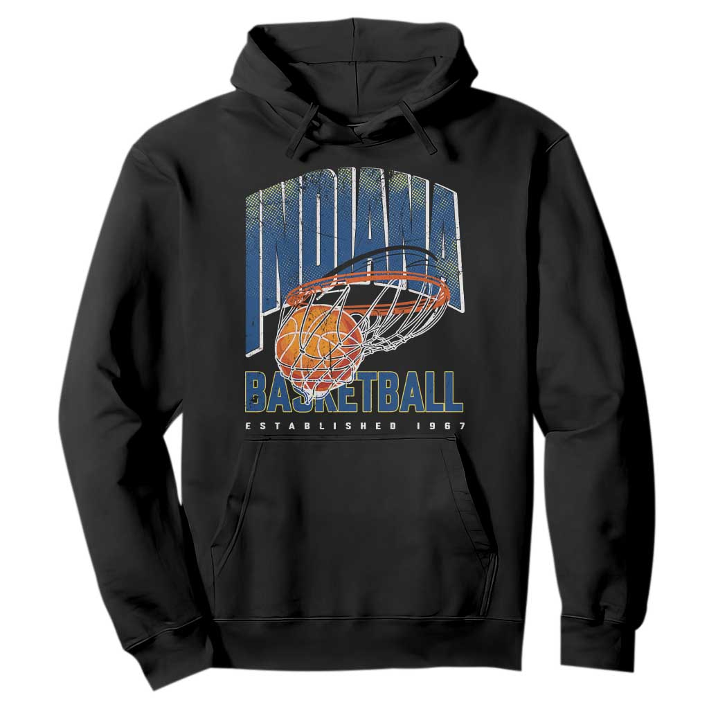 Indiana Basketball Throwback Hoodie Retro Hoop Graphic for IN Fans Since 1967 TS02 Black Print Your Wear