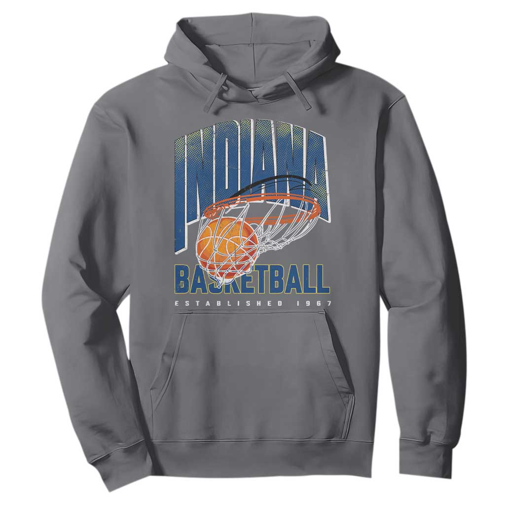 Indiana Basketball Throwback Hoodie Retro Hoop Graphic for IN Fans Since 1967 TS02 Charcoal Print Your Wear
