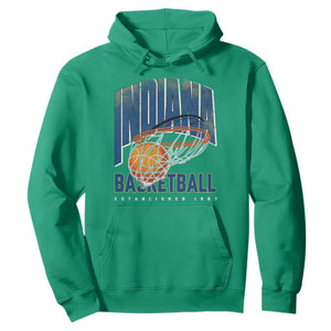 Indiana Basketball Throwback Hoodie Retro Hoop Graphic for IN Fans Since 1967 TS02 Irish Green Print Your Wear