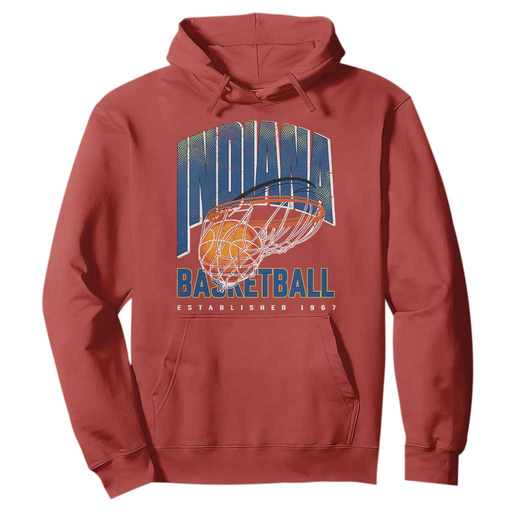 Indiana Basketball Throwback Hoodie Retro Hoop Graphic for IN Fans Since 1967 TS02 Red Print Your Wear