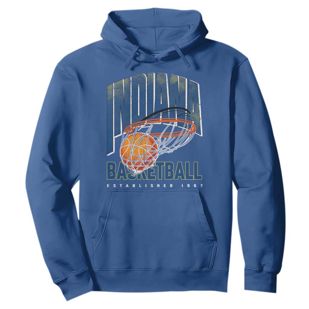 Indiana Basketball Throwback Hoodie Retro Hoop Graphic for IN Fans Since 1967 TS02 Royal Blue Print Your Wear