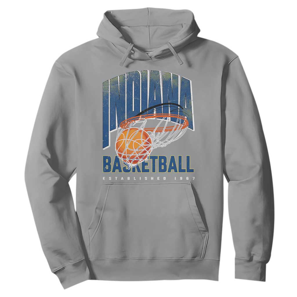 Indiana Basketball Throwback Hoodie Retro Hoop Graphic for IN Fans Since 1967 TS02 Sport Gray Print Your Wear