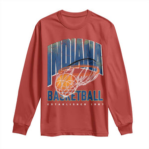 Indiana Basketball Throwback Long Sleeve Shirt Retro Hoop Graphic for IN Fans Since 1967 TS02 Red Print Your Wear