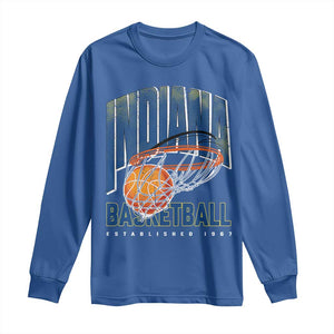 Indiana Basketball Throwback Long Sleeve Shirt Retro Hoop Graphic for IN Fans Since 1967 TS02 Royal Blue Print Your Wear