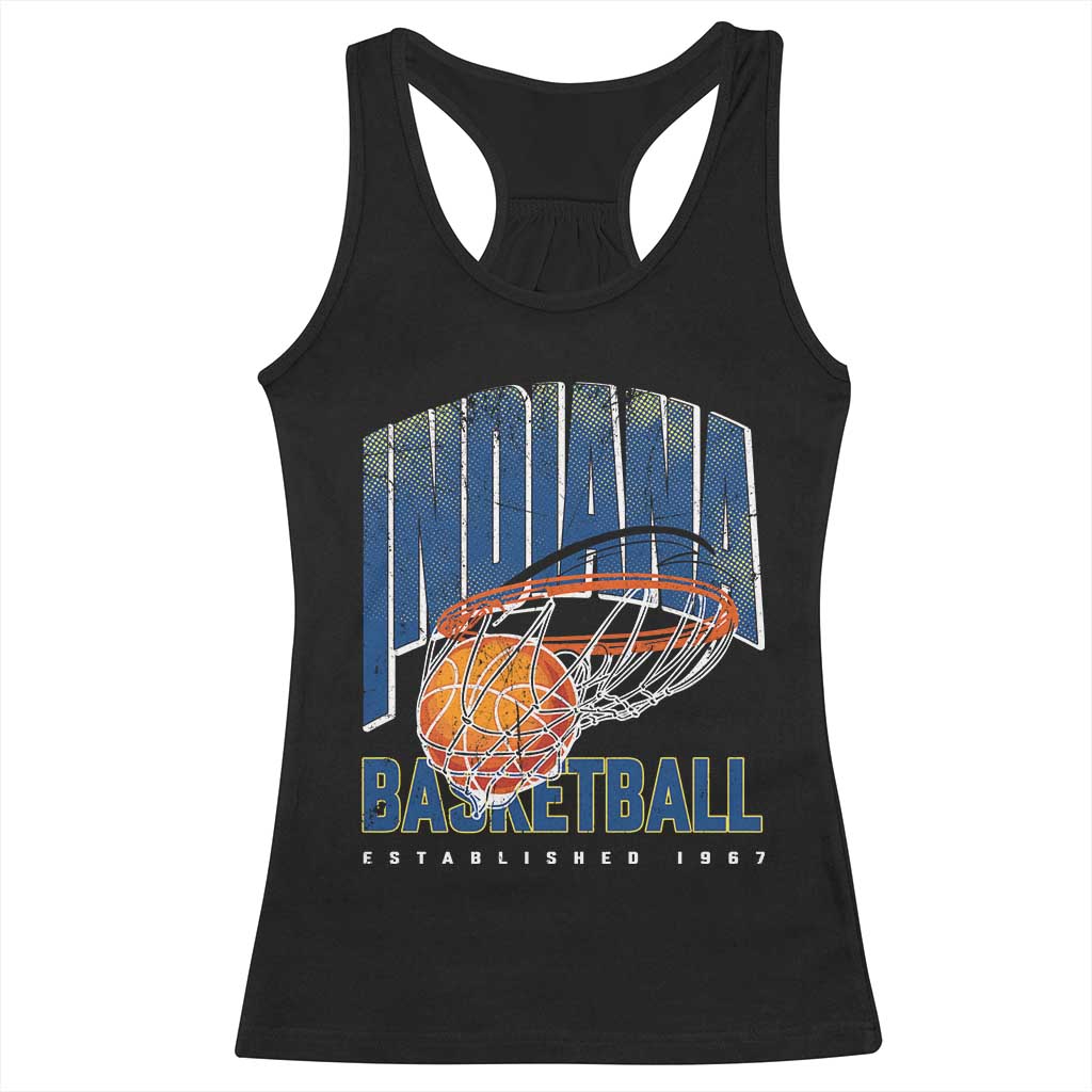 Indiana Basketball Throwback Racerback Tank Top Retro Hoop Graphic for IN Fans Since 1967 TS02 Black Print Your Wear