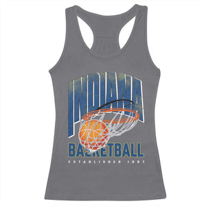 Indiana Basketball Throwback Racerback Tank Top Retro Hoop Graphic for IN Fans Since 1967 TS02 Charcoal Print Your Wear